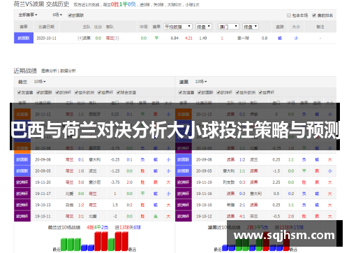 巴西与荷兰对决分析大小球投注策略与预测